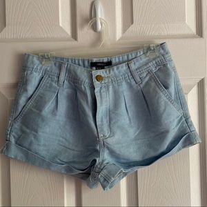 Forever21 light wash cuffed shorts